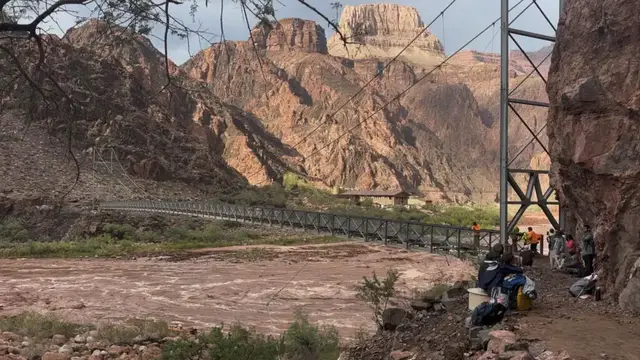 Video thumbnail for Grand Canyon rescue operation still ongoing to find missing person after floods