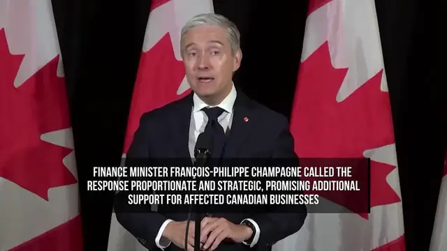 Video thumbnail for Canada Hits U.S. Goods With Retaliatory Tariffs Up to 50%.