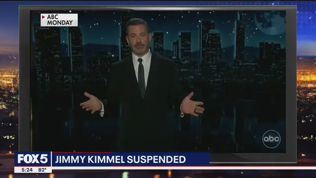 'Video thumbnail for ABC suspends Jimmy Kimmel over Charlie Kirk remarks'