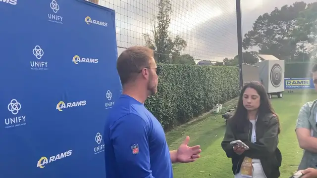 'Video thumbnail for Los Angeles Rams Head Coach Sean McVay on LB Keir Thomas and Being Surrounded by Good Coaches'