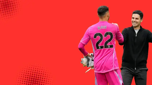 'Video thumbnail for Arteta praises 'exceptional' David Raya as Arsenal prepare for Sunderland'