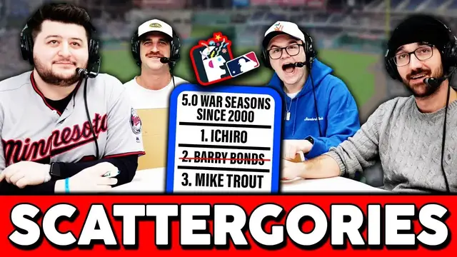 Video thumbnail for Naming MLB players with 5.0 WAR seasons since 2000 (Scattegories)