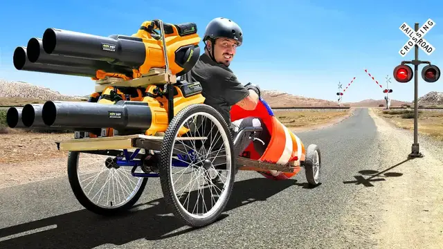 'Video thumbnail for Jake Carlini: built a jet powered go-kart! diy speed record attempt'