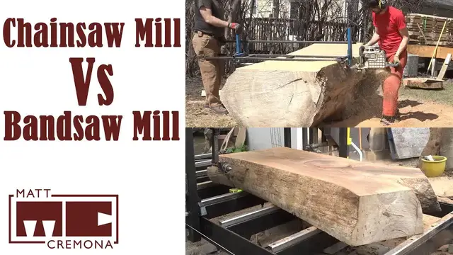 Video thumbnail for Slabbing BIG ELM with a Chainsaw and Bandsaw Mill