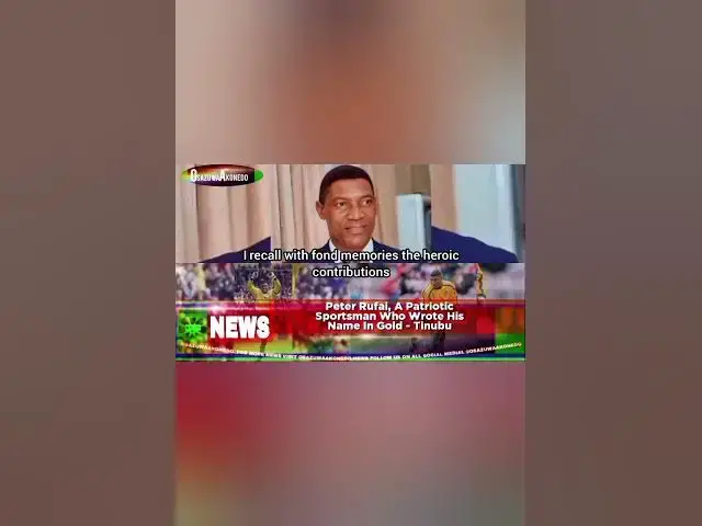 'Video thumbnail for Peter Rufai, A Patriotic SpPeter Rufai, A Patriotic Sportsman Who Wrote His Name In Gold - Tinubu'