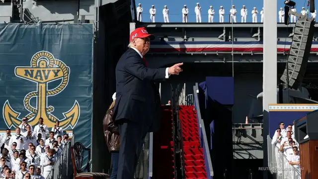 'Video thumbnail for Trump honors US Navy’s 250th anniversary amid government shutdown'