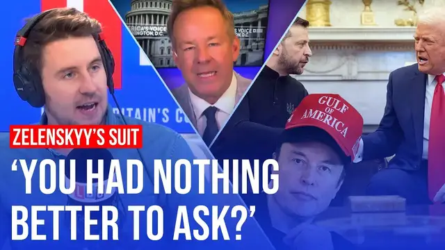 'Video thumbnail for MAGA reporter defends his questions about Zelenskyy's suit | LBC'