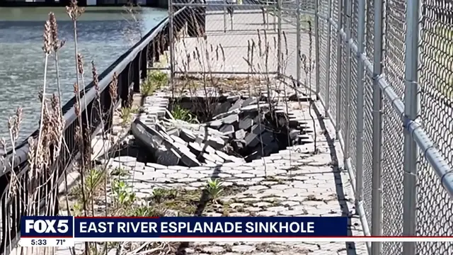 Video thumbnail for Sinkhole near East River not fixed in years, residents say