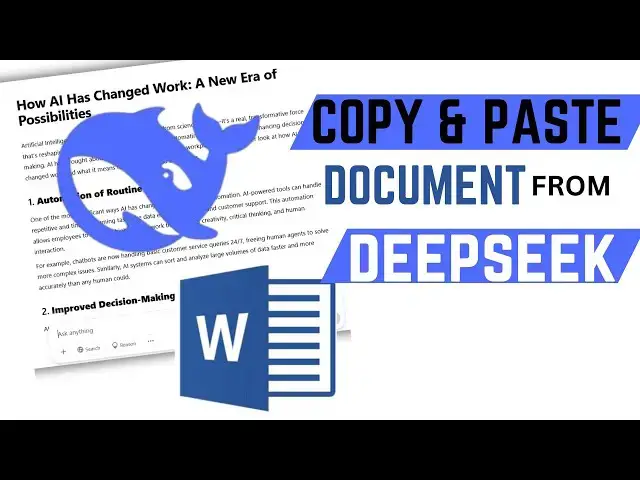 'Video thumbnail for How To Copy And Paste Content From DeepSeek To Microsoft Word Document'