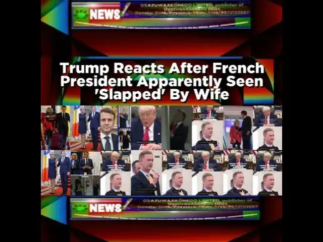Video thumbnail for Trump Reacts After French President Apparently Seen 'Slapped' By Wife