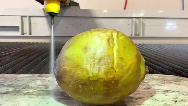 Video thumbnail for Flow Mach 200 Water Jet Cutting Machine: Coconut Cutting Demo