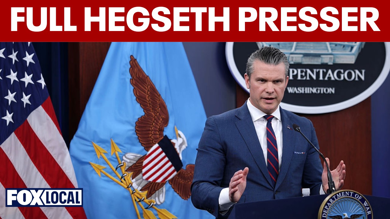 Video thumbnail for Full Hegseth presser: US forces advance in Operation Epic Fury, striking Iran
