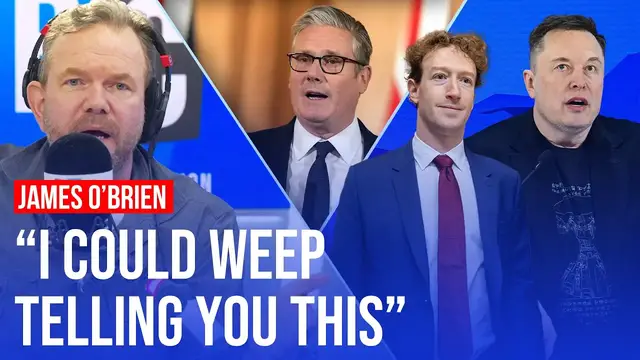 Video thumbnail for 'Absolutely wonderful': James O'Brien reacts to social media ban