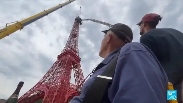 'Video thumbnail for Retired metalworker builds 30-metre-high Eiffel Tower replica'