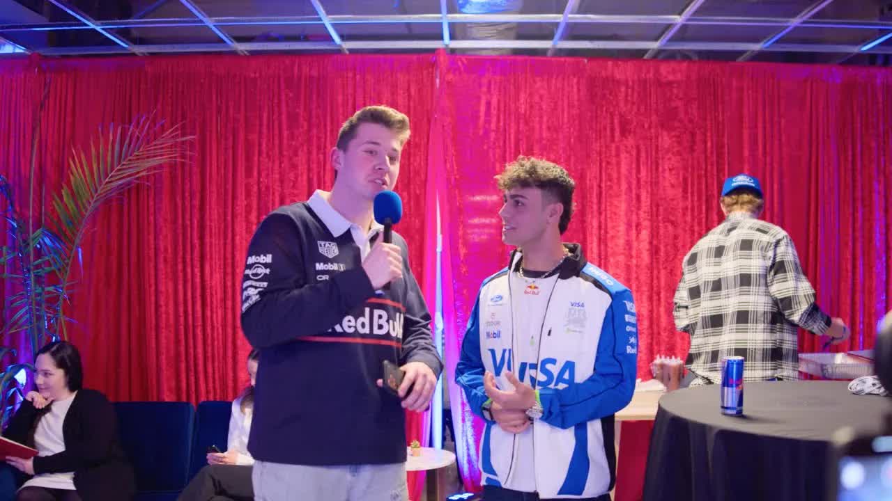 Video thumbnail for Chris Stocks: meeting max verstappen! red bull f1 livery launch in detroit