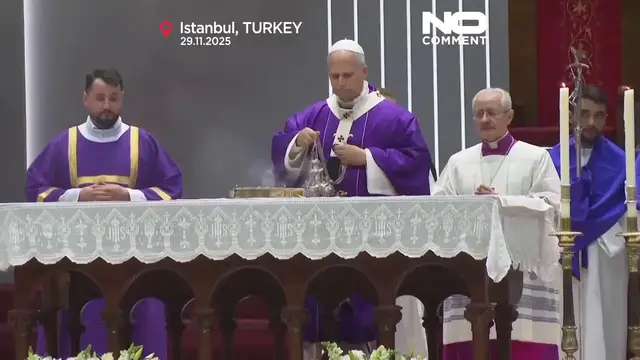 Video thumbnail for Pope Leo XIV celebrates Mass at the Volkswagen Arena in Turkey
