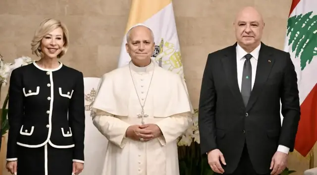 Video thumbnail for Pope Leo arrives in Lebanon with a message of hope and peace amid regional unrest