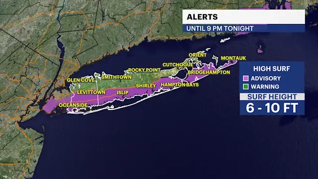 Video thumbnail for Scattered rain ending from west to east; dangerous shoreline conditions continue