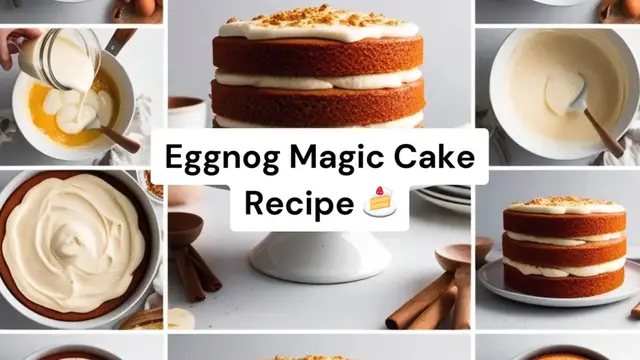 Video thumbnail for Eggnog Magic Cake Recipe 🍰