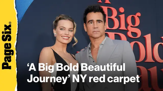 'Video thumbnail for Margot Robbie, Colin Farrell, and more hit up 'A Big Bold Beautiful Journey' red carpet'