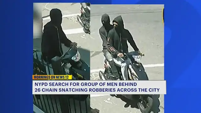 Video thumbnail for Police search for thieves on wheels behind 26 chain snatching robberies 