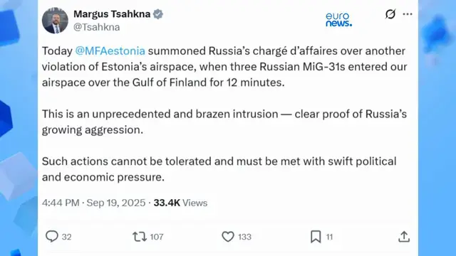 'Video thumbnail for NATO's article 4 triggered amid Russian airspace violation, 'it could be big trouble' Trump says'