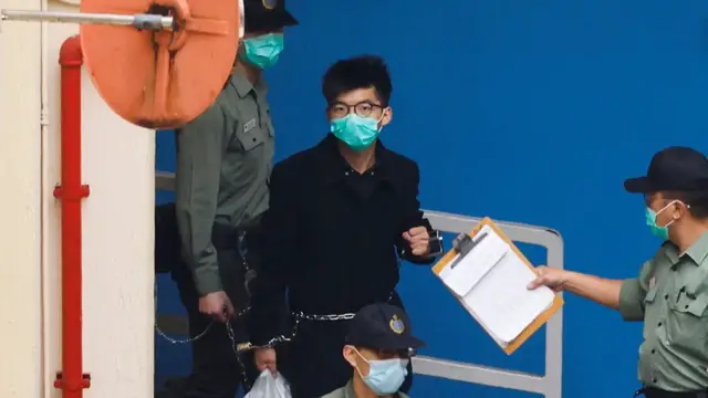 Video thumbnail for Hong Kong activist Joshua Wong pleads guilty to foreign collusion