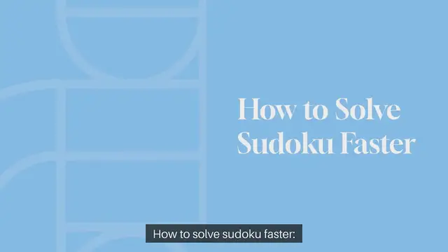 Video thumbnail for How to solve sudoku faster