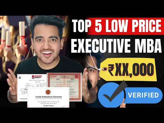 'Video thumbnail for Top 5 Executive MBA Colleges/University with low Fees & High Salary in 2024 🤑🤑 ONLINE MBA College'