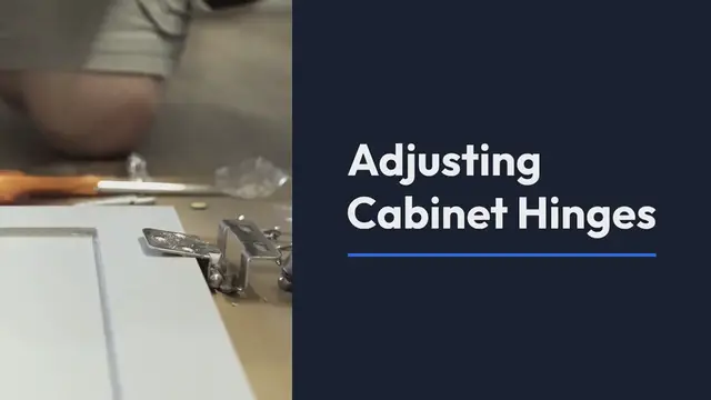 'Video thumbnail for How to adjust cabinet hinges?'