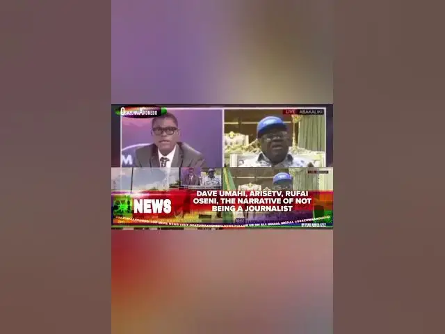Video thumbnail for Dave Umahi, AriseTV, Rufai Oseni, The Narrative Of Not Being A Journalist