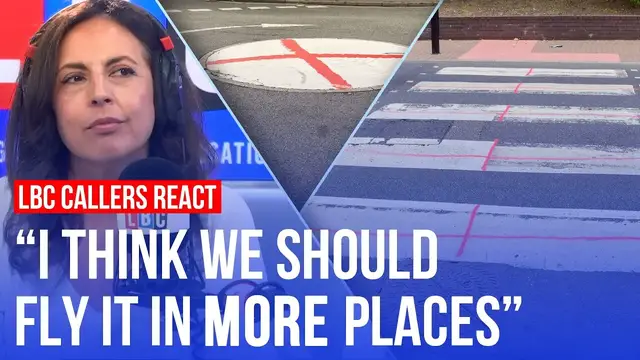 'Video thumbnail for LBC callers react to the St George's flag takeover of England'