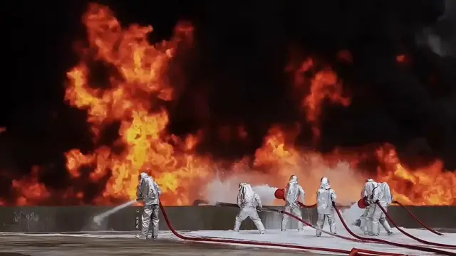 Video thumbnail for China: High-Intensity Oil Tank Fire Drill in Kunming.