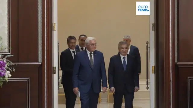 Video thumbnail for Germany and Uzbekistan deepen ties, President Steinmeier tells Euronews
