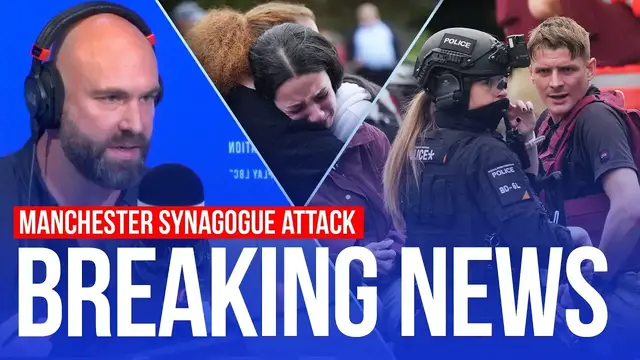 'Video thumbnail for Two dead in Manchester synagogue attack, suspect believed to have been killed | LBC'