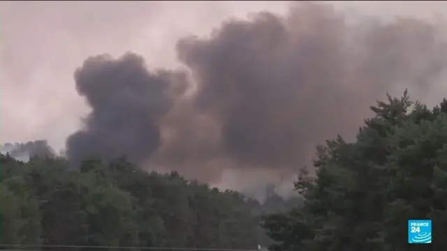 Video thumbnail for Nearly 1,000 hectares burnt in fire near Paris