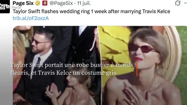 Video thumbnail for Taylor Swift et Travis Kelce font leur première apparition depuis leur mariage.