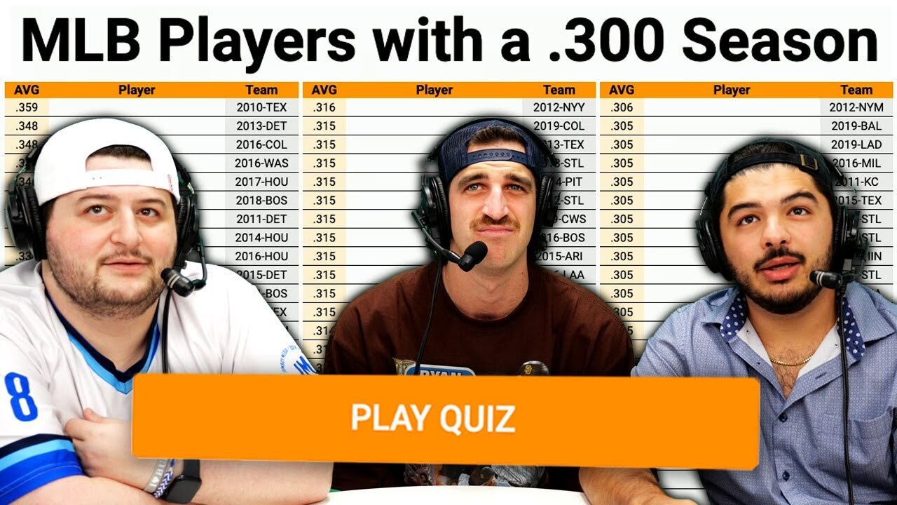 Video thumbnail for Can we name every .300 hitter of the 2010's? (MLB sporcle)