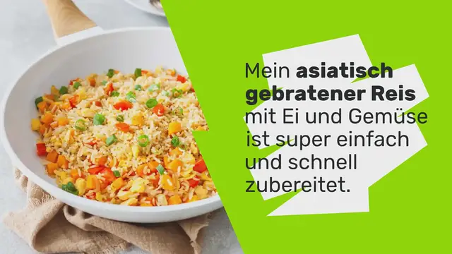Video thumbnail for Gebratener Reis mit Ei und Gemüse (asiatisch & vegetarisch)