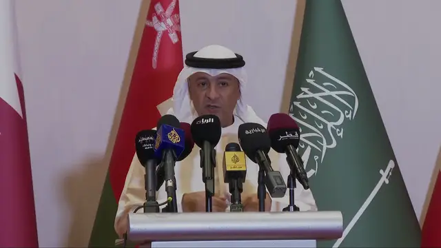 'Video thumbnail for GCC secretary-general addresses media as defence ministers meet after Doha attack'