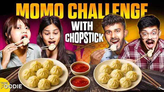 Video thumbnail for Momo Eating Challenge with Chopsticks Under 1 Minute | Fun eating challenge | The Foodie