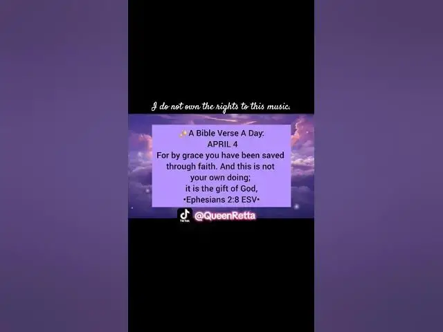 Video thumbnail for ✨A Bible Verse A Day:         #bibleverseoftheday APRIL 4 •Ephesians 2:8 ESV•