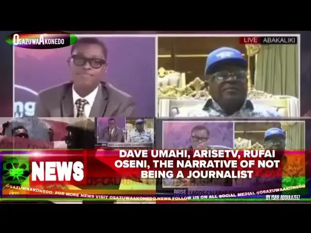 Video thumbnail for Dave Umahi, AriseTV, Rufai Oseni, The Narrative Of Not Being A Journalist