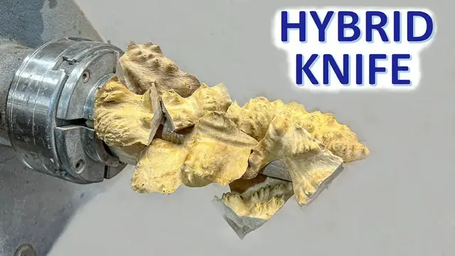 Video thumbnail for Wood Turning Burl Off-cuts to Resin Hybrid Knife