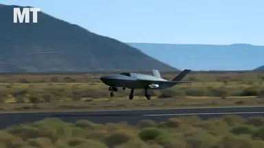 'Video thumbnail for Air Force conducts first flight of drone wingman'
