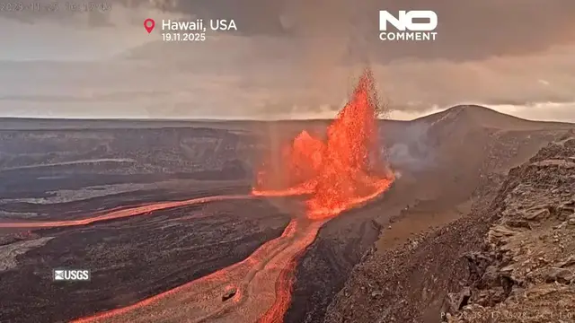 Video thumbnail for Lava erupts from Hawaii’s Kilauea Volcano in latest activity