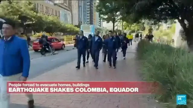Video thumbnail for A 7.4-magnitude earthquake shakes Colombia and Ecuador, prompting people to evacuate buildings