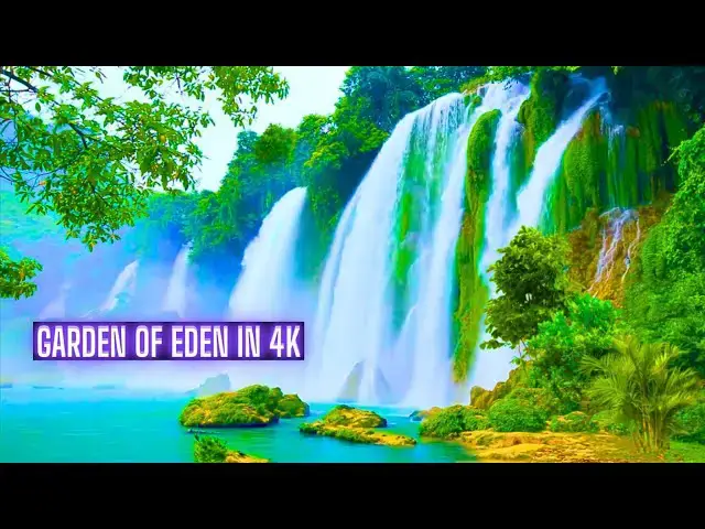 Video thumbnail for Garden Of Eden in 4K 1 Hour - Waterfall Sounds #gardenofeden #relaxing #naturesounds #asmr