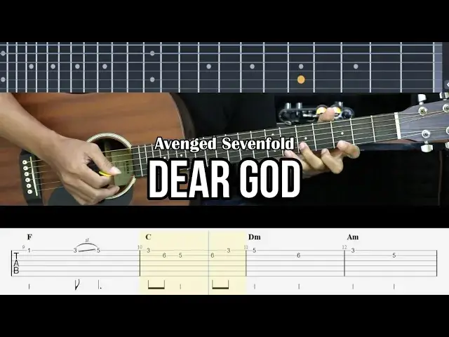 Video thumbnail for Dear God - Avenged Sevenfold | EASY Guitar Tutorial TAB - Guitar Lessons