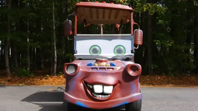 'Video thumbnail for Disney Fan Builds Pixar’s ‘Mater’ From Golf Cart'